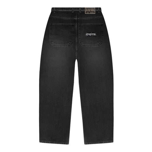 Pagode Ripped Dots Jeans - Black Jet Stone Washed