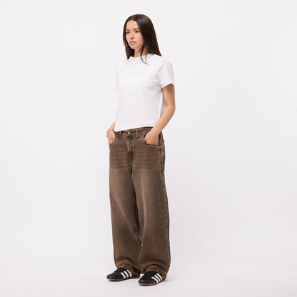 Baggy Denim Pants - Sandblasted Brown