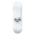 Skateboard deck with cartoon design and 'nick michel' branding on a white background