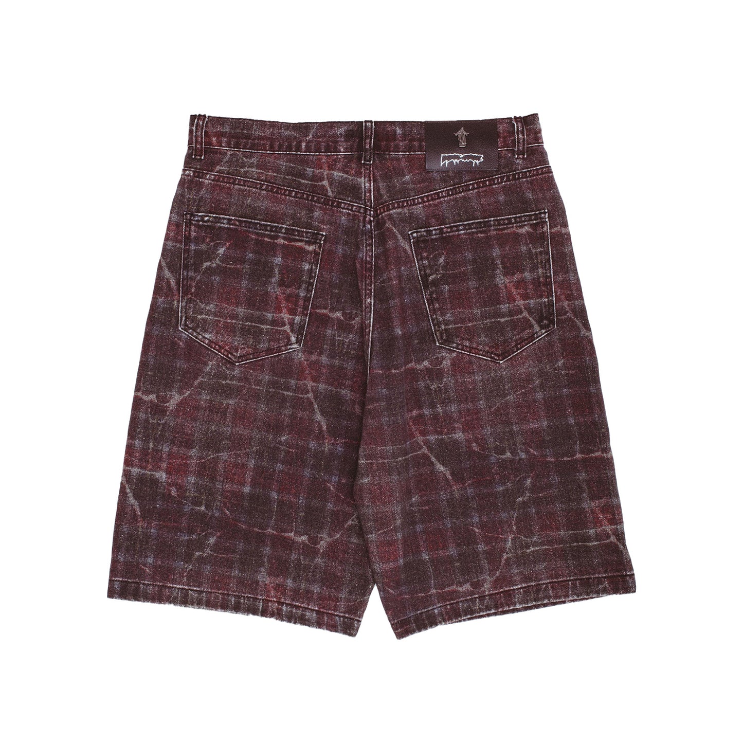 Miller Plaid Denim Short - Red Plaid