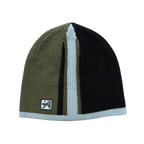 Striped Beanie - Khaki / Blue / Black