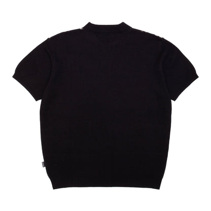 Knitted S/S Bottom Up Polo - Black