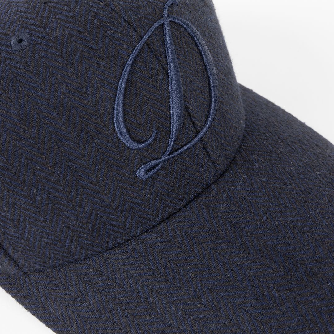 D Full Fit Cap - Herringbone Navy