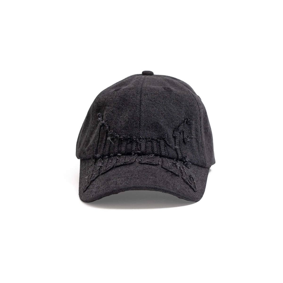 Denim Applique Cap - Black