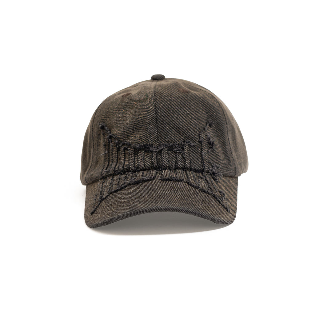Denim Applique Cap - Brown