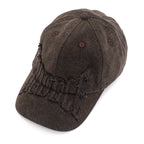 Denim Applique Cap - Brown