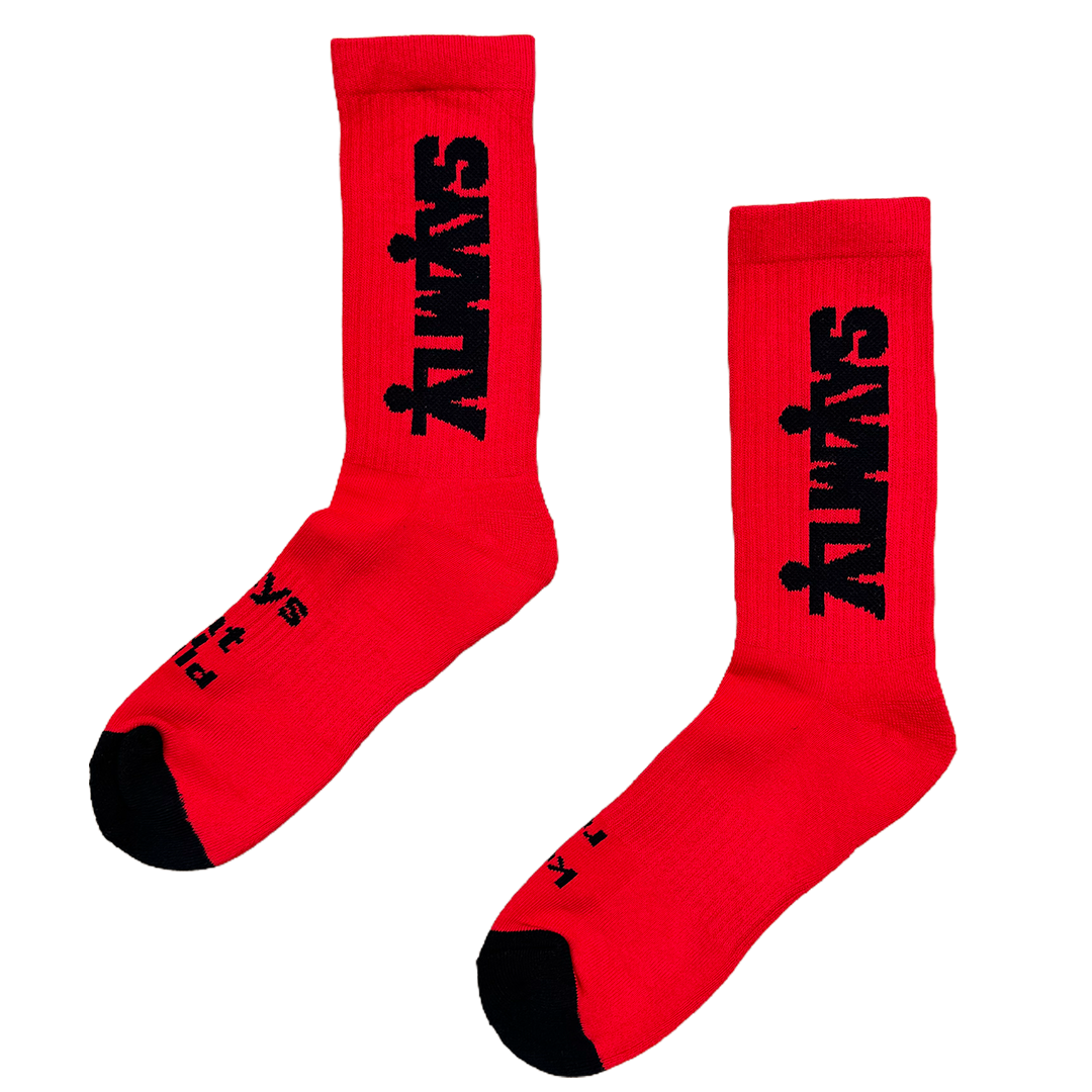 Human Socks - Red / Black