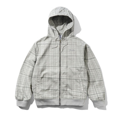 Hooded Work Jacket - Grey Plaid