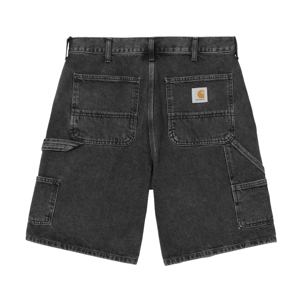 Double Knee Short - Black (Stone Washed)