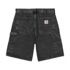 Double Knee Short - Black (Stone Washed)