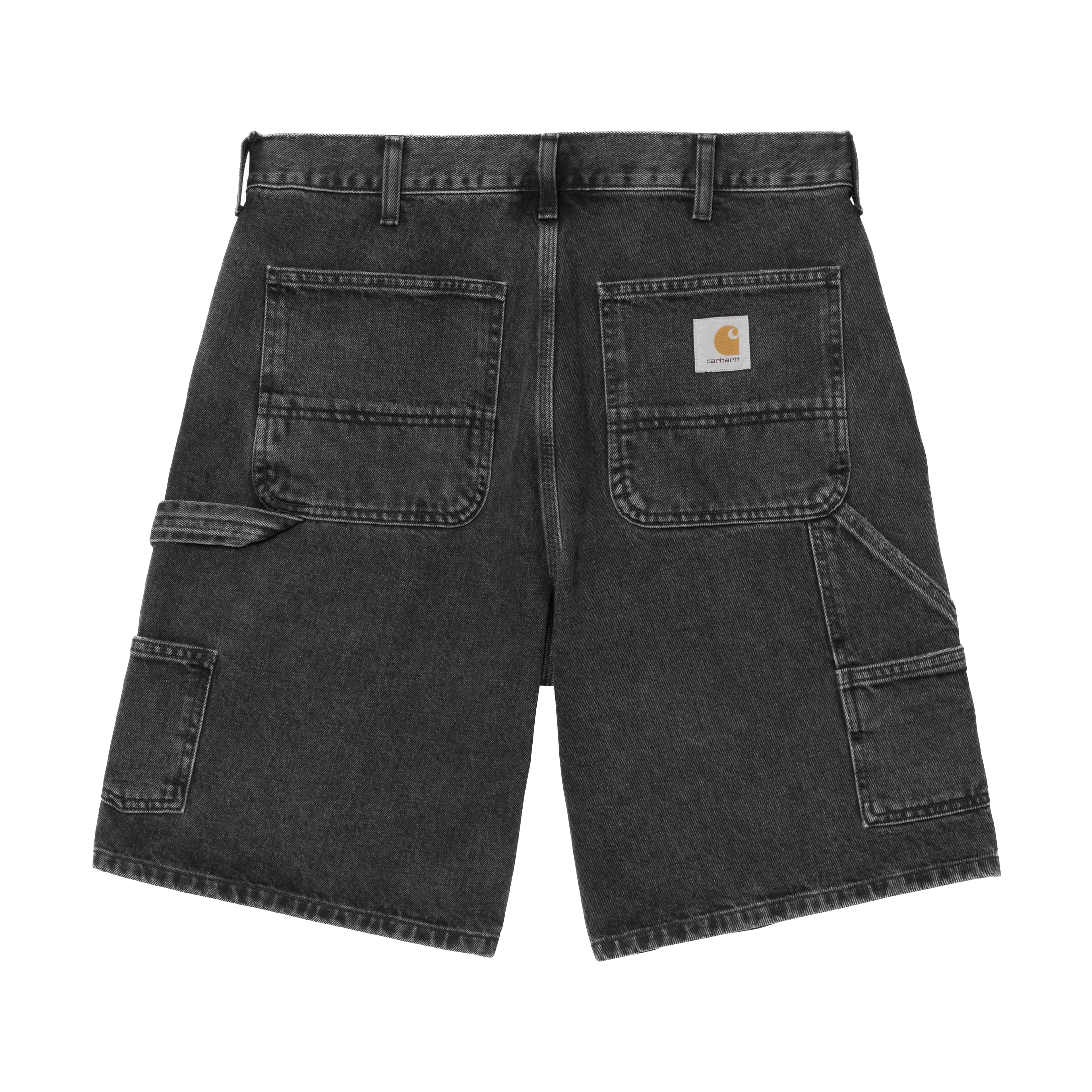 Double Knee Short - Black (Stone Washed)