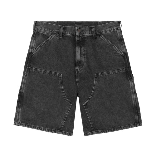 Double Knee Short - Black (Stone Washed)