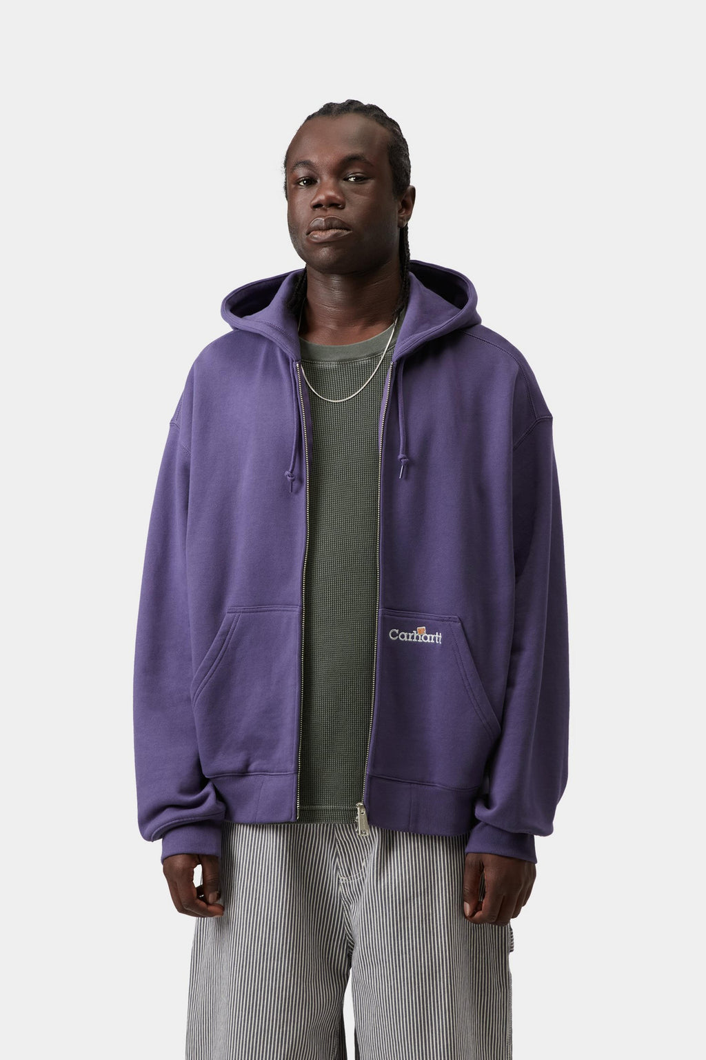 Hooded WIP Label Sweat Jacket - Calla