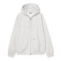 Hooded WIP Label Sweat Jacket - Ash Heather