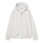 Hooded WIP Label Sweat Jacket - Ash Heather
