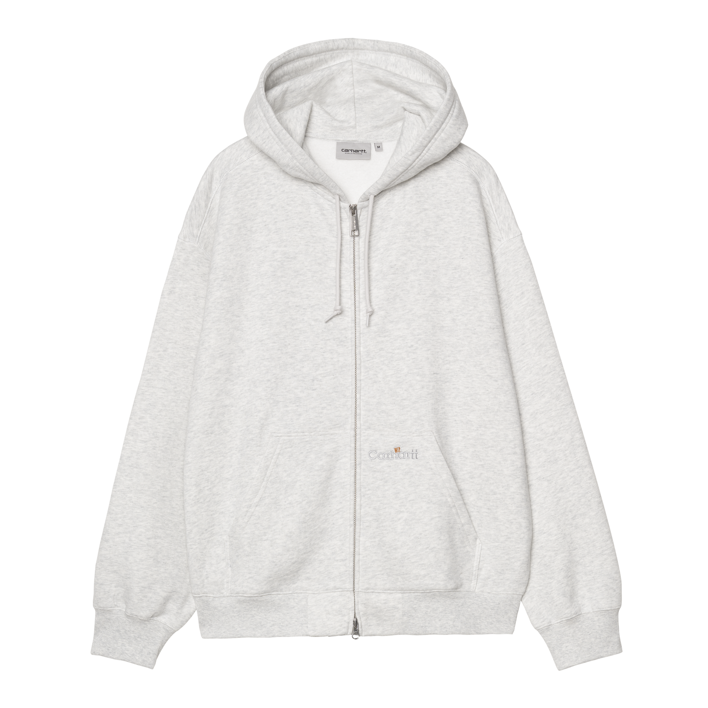 Hooded WIP Label Sweat Jacket - Ash Heather