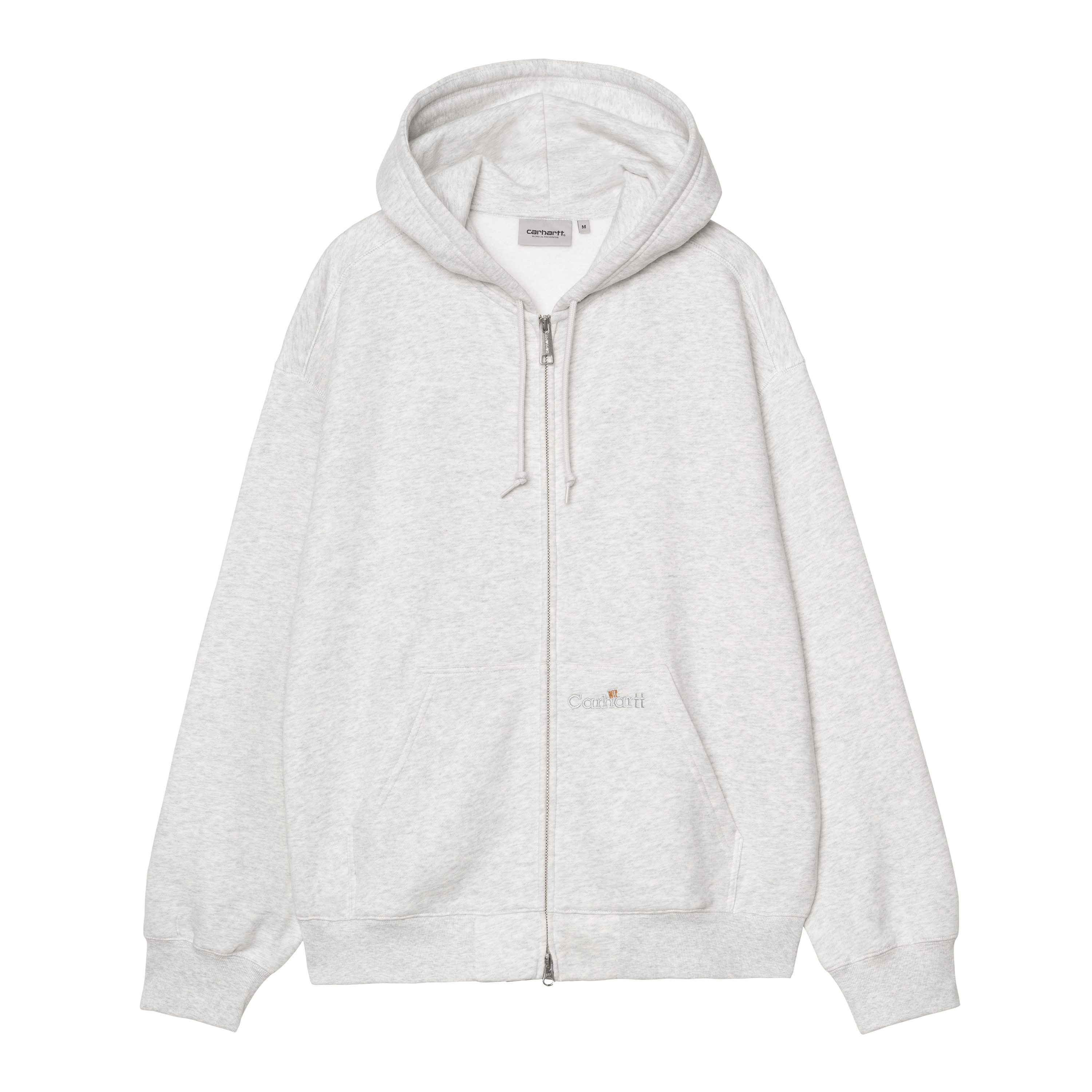 Hooded WIP Label Sweat Jacket - Ash Heather