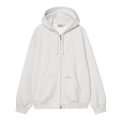 Hooded WIP Label Sweat Jacket - Ash Heather