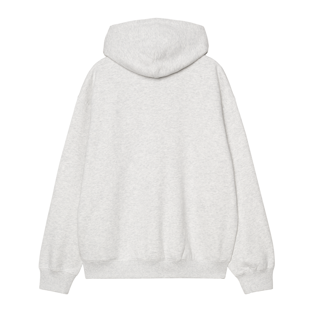 Hooded WIP Label Sweat Jacket - Ash Heather