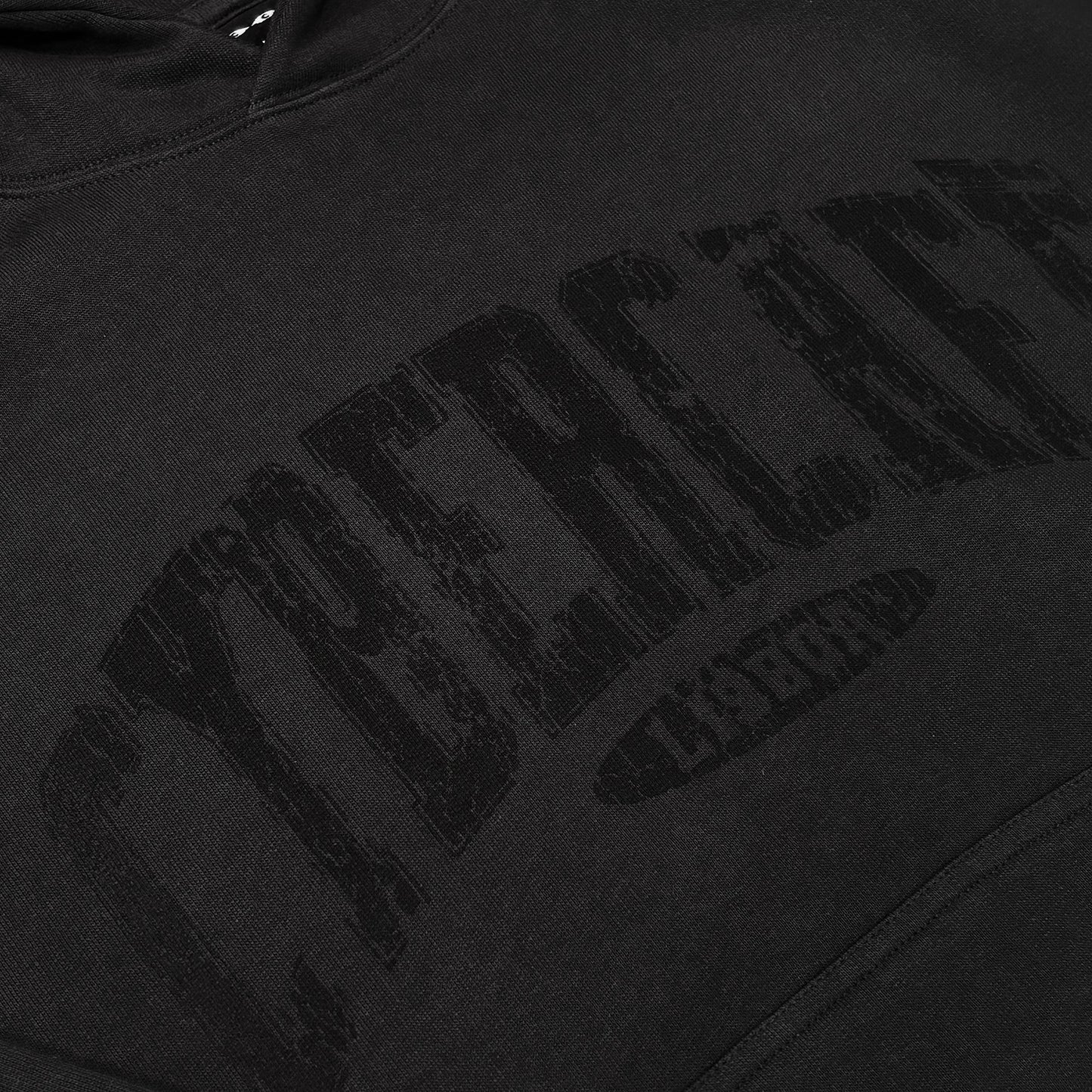 Distressed Varsity Logo Hoodie - Charcoal