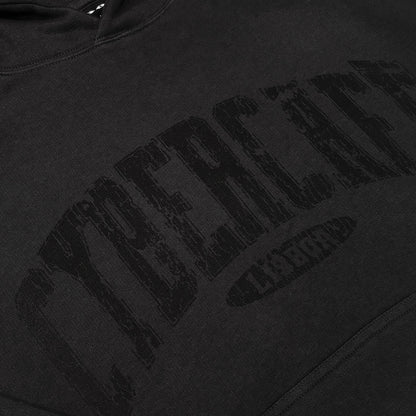 Distressed Varsity Logo Hoodie - Charcoal