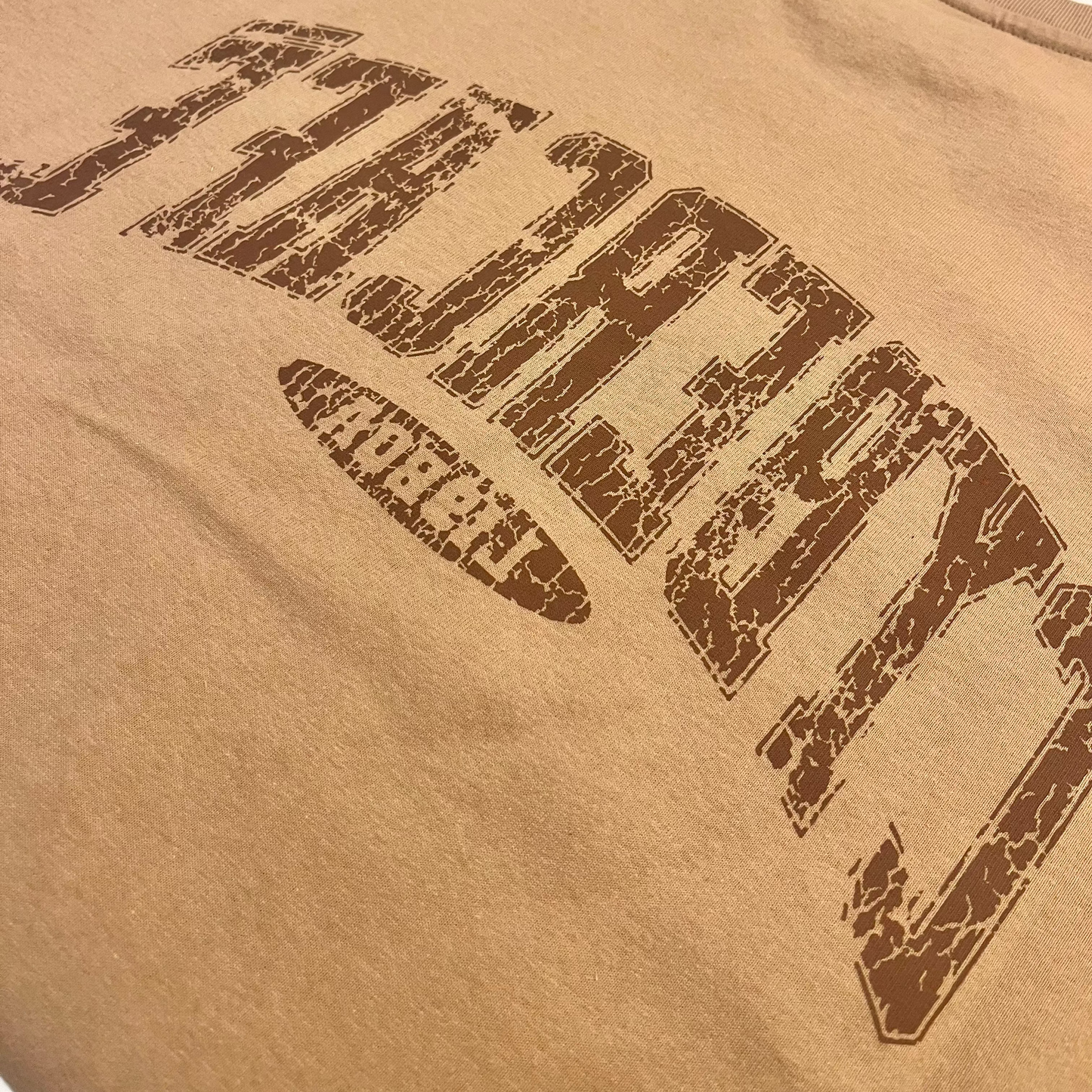 Distressed Varsity Logo Tee - Sand