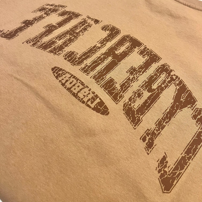 Distressed Varsity Logo Tee - Sand