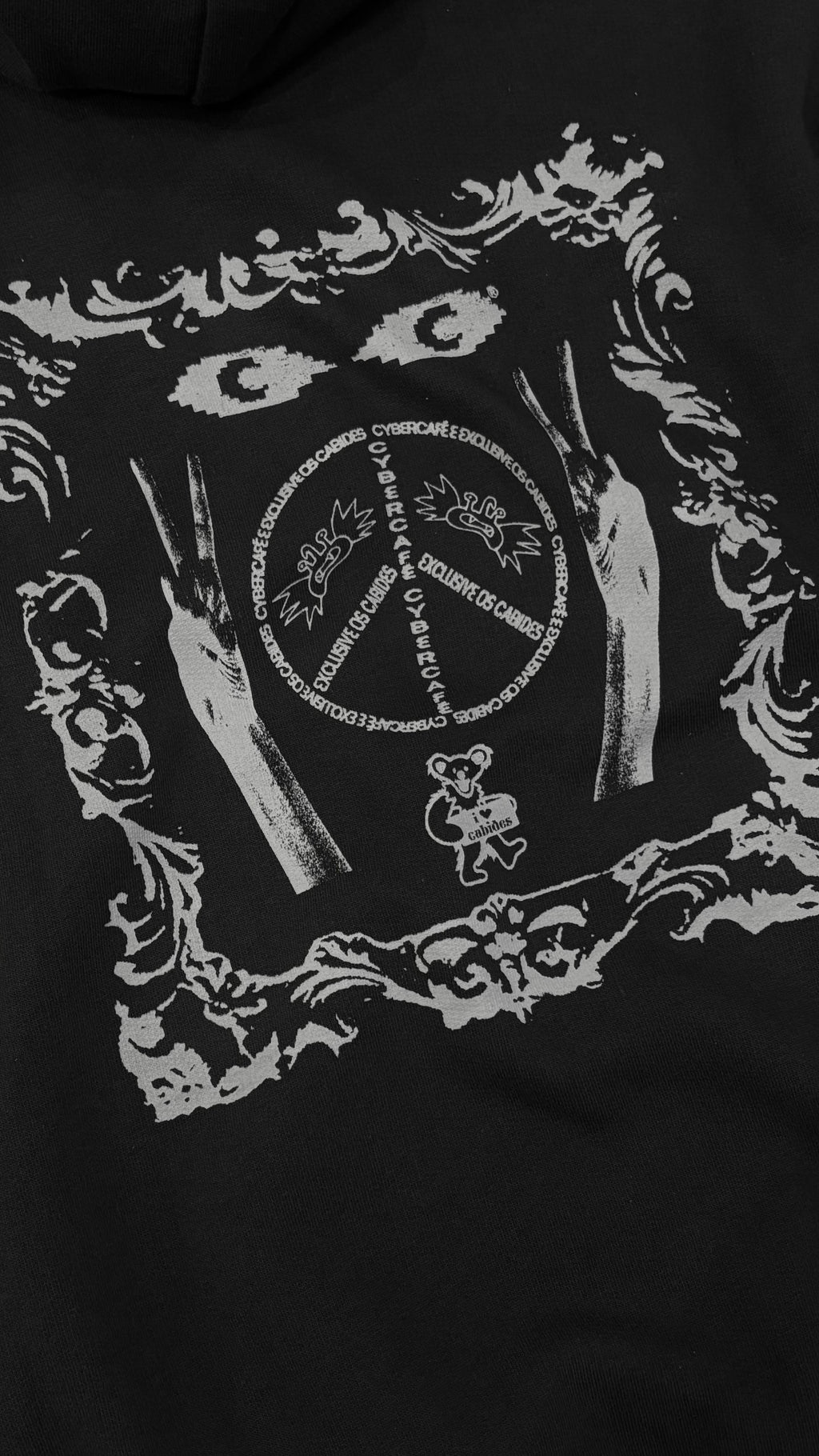 Cybercafé x Exclusive Os Cabides Peace Hoodie - Charcoal