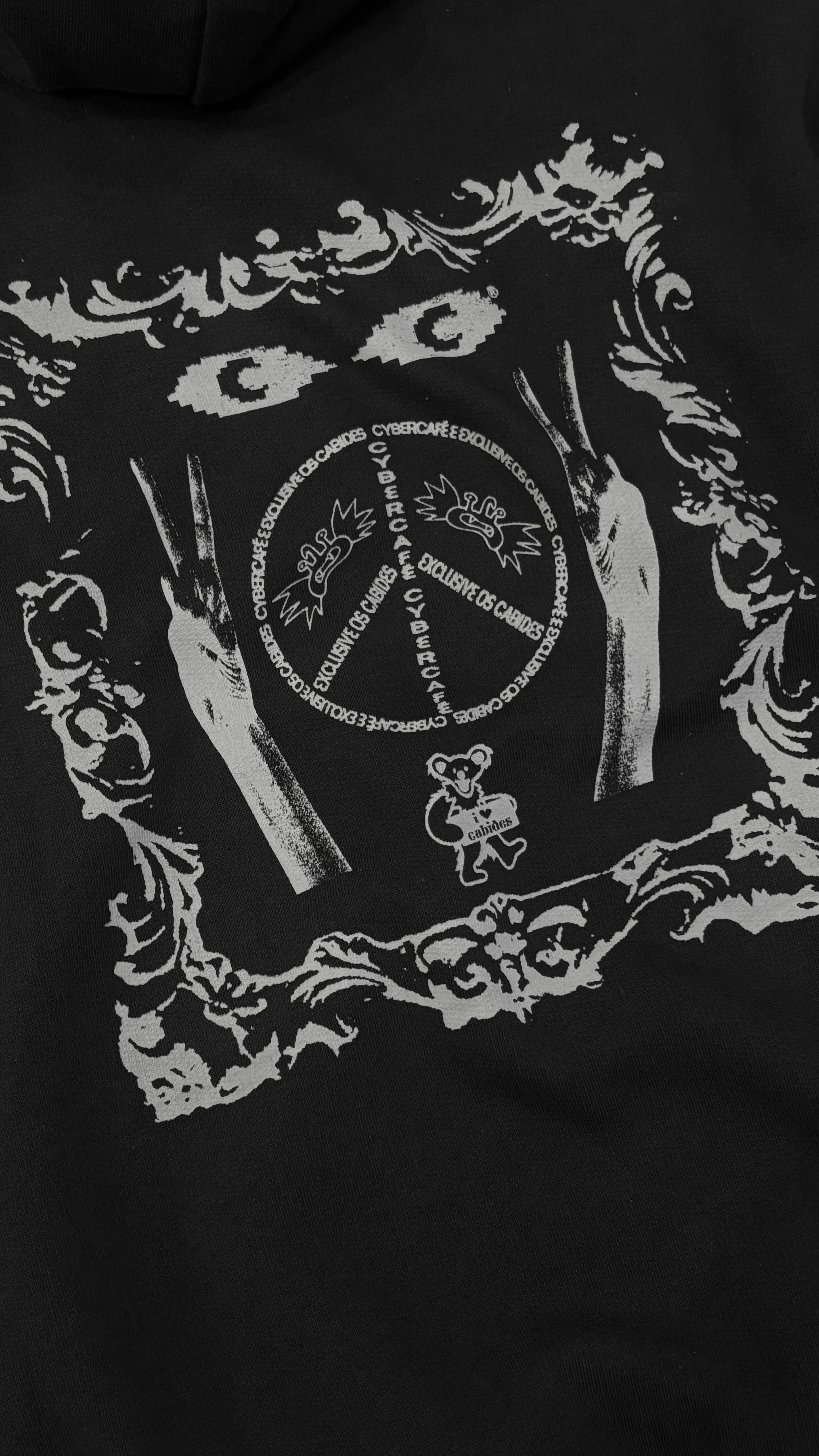 Cybercafé x Exclusive Os Cabides Peace Hoodie - Charcoal