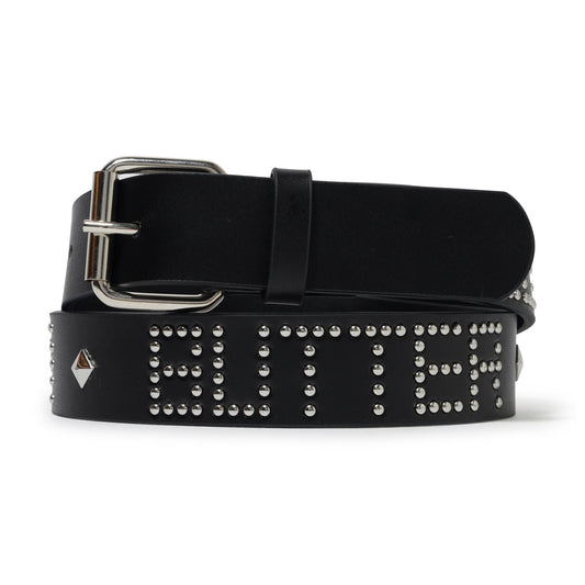 Leather Studded Belt - Black