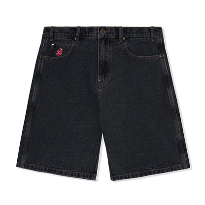 Logo Denim Shorts - Washed Black