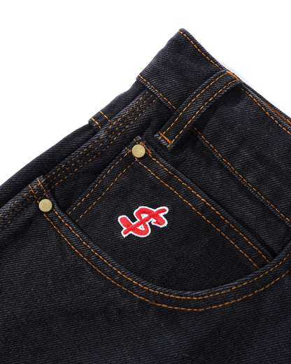 Logo Denim Shorts - Washed Black