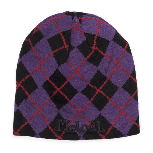 Argyle Beanie - Purple