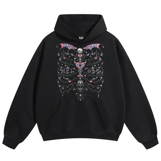 Rib Cage Hoodie - Black