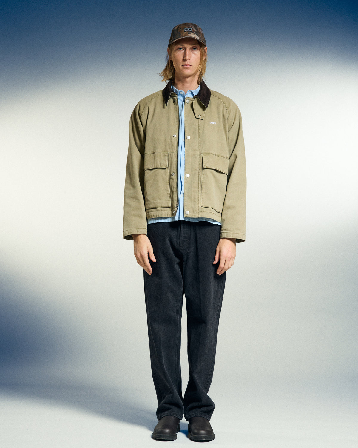Caden Work Jacket - Mermaid Faded Wash