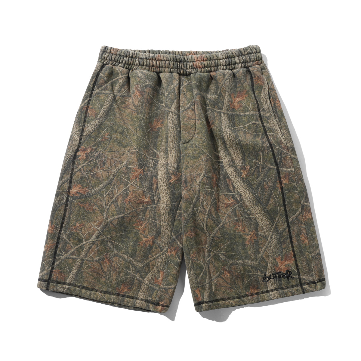Overlock Stitch Fleece Shorts - Forest Camo