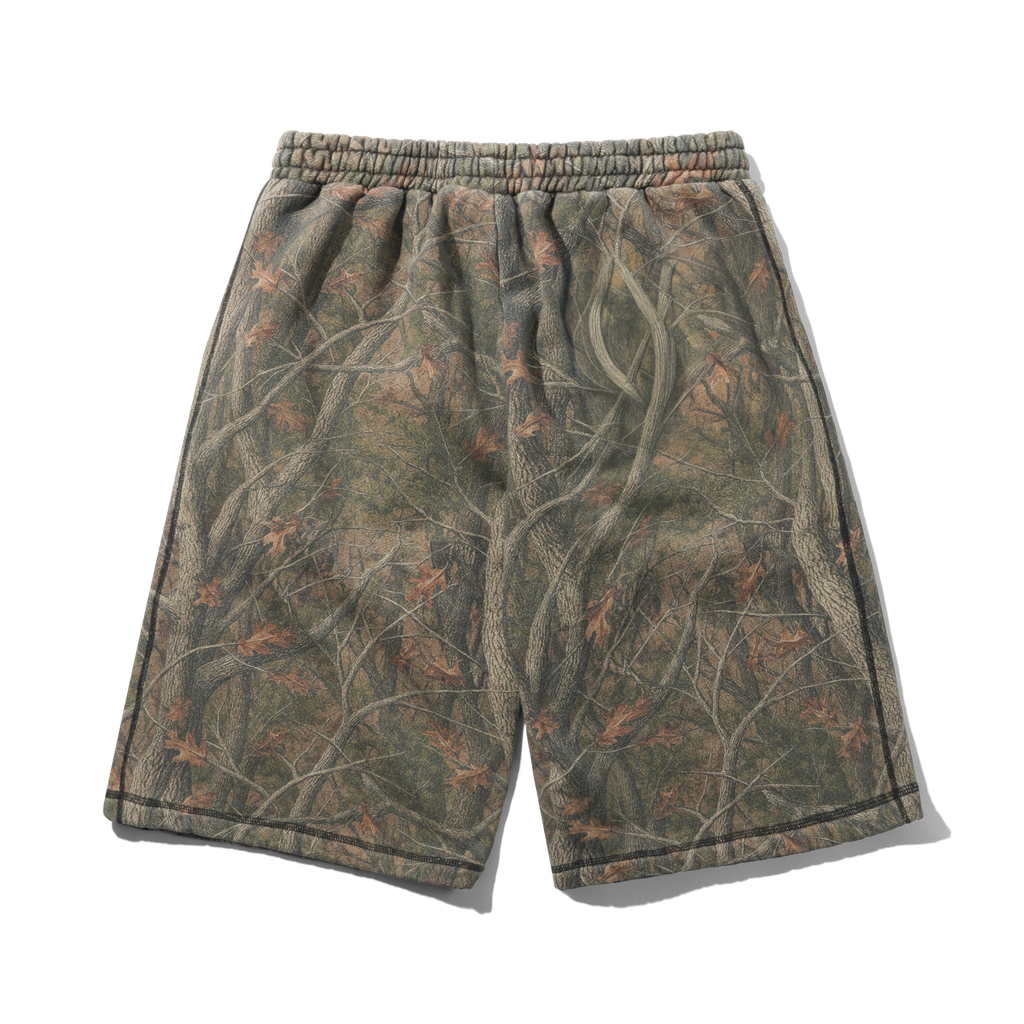 Overlock Stitch Fleece Shorts - Forest Camo