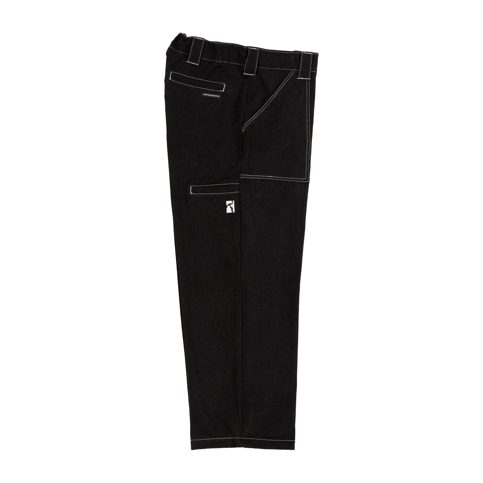 Painter Pants - Black Denim With White Stitching