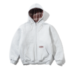 Plaid Lined Zip-Thru Hood - Ash