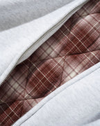 Plaid Lined Zip-Thru Hood - Ash