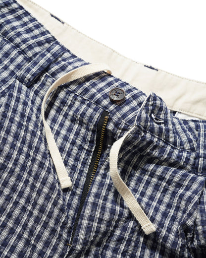 Pleated Shorts - Navy Plaid