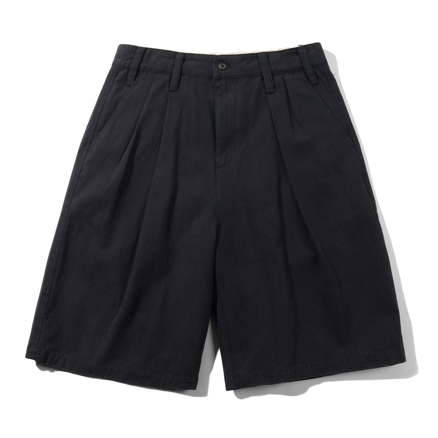 Pleated Shorts - Washed Black