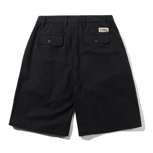 Pleated Shorts - Washed Black