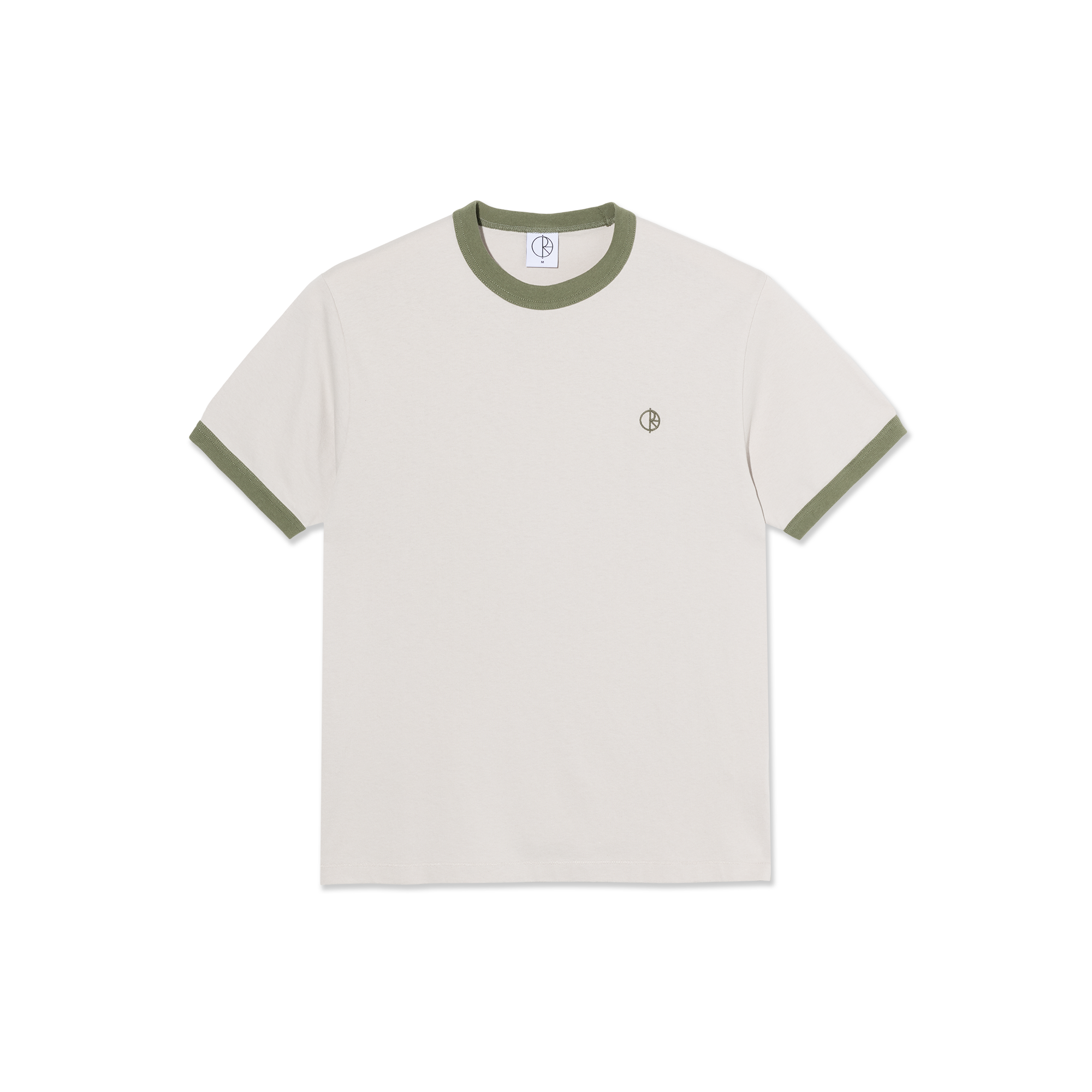 Ringer Tee - Pale Taupe / Army Green