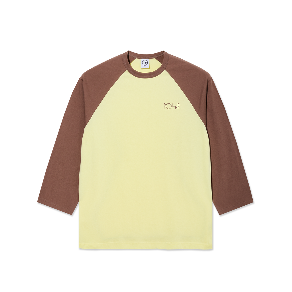 3/4 Sleeve Tee - Cinnamon / Light Yellow
