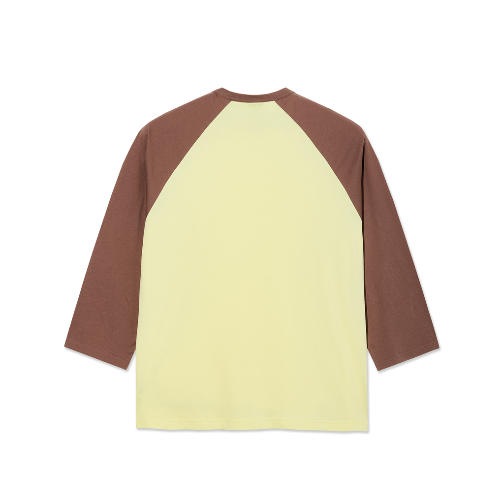 3/4 Sleeve Tee - Cinnamon / Light Yellow
