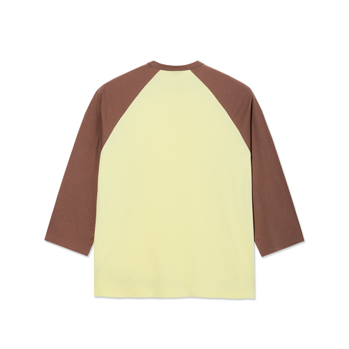 3/4 Sleeve Tee - Cinnamon / Light Yellow