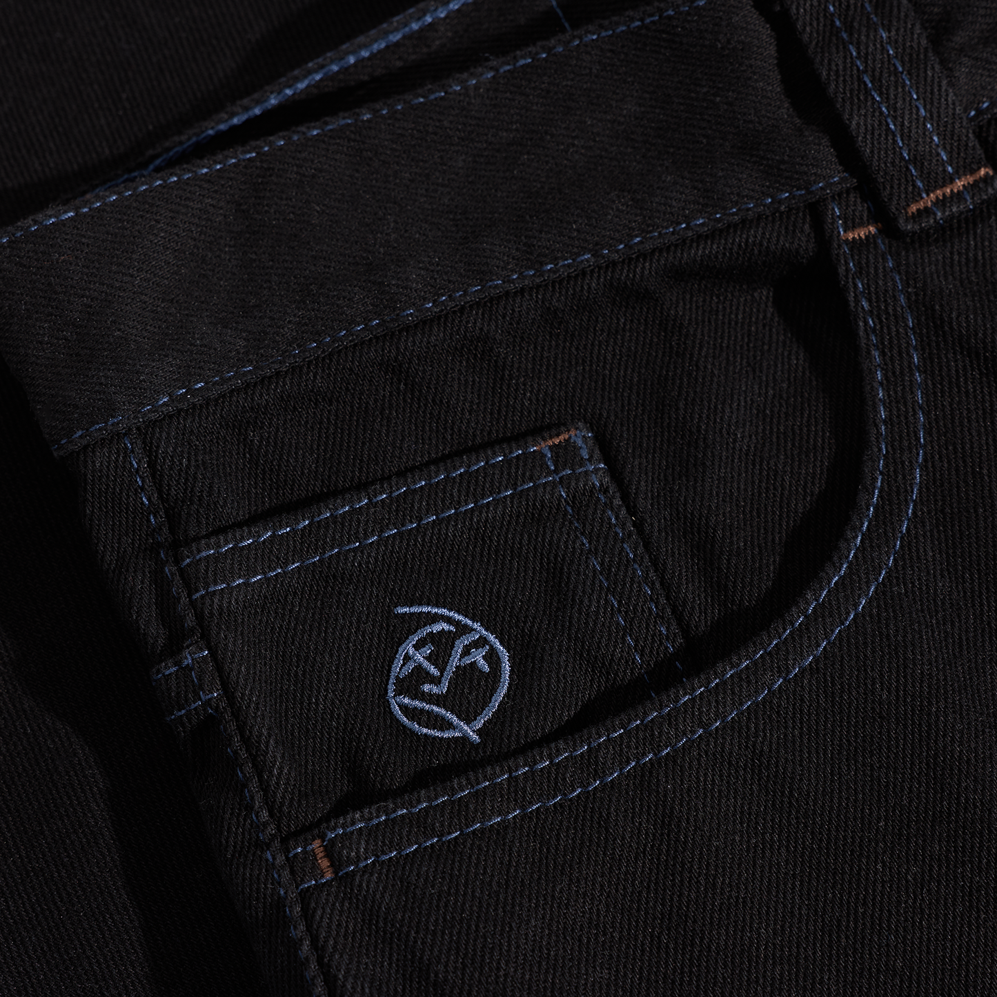 Big Boy Pants - Black / Blue Stitching