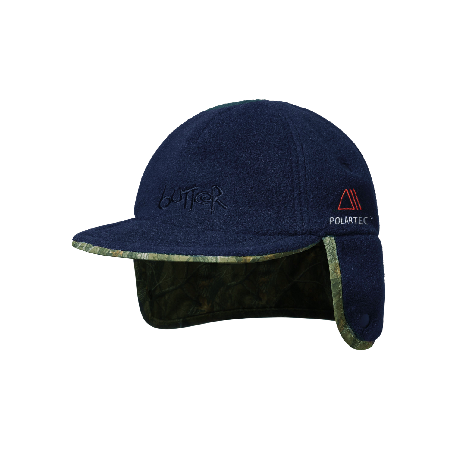 Polartec Reversible Trapper Cap - Forest Camo / Navy