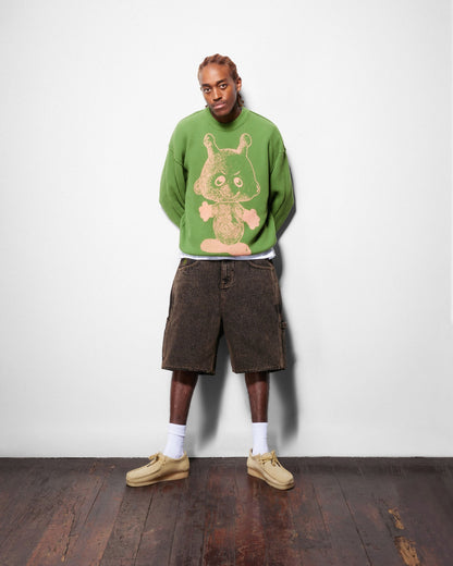 Newcomer Reversible Knit Sweater - Grass